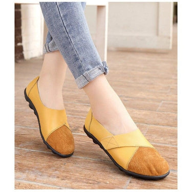 Spring Autumn Women's Genuine Leather Sewing Slip-on Flats Loafers  -  GeraldBlack.com