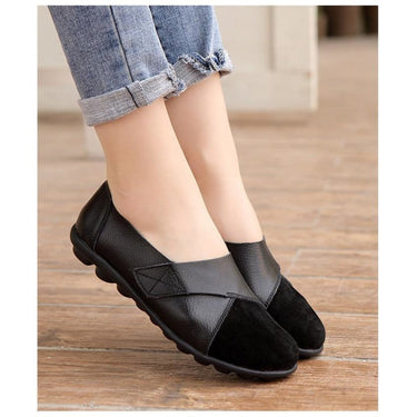Spring Autumn Women's Genuine Leather Sewing Slip-on Flats Loafers  -  GeraldBlack.com