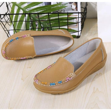 Spring Autumn Women's Genuine Leather Slip-on Flats Moccasins Loafers - SolaceConnect.com
