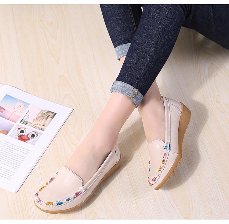 Spring Autumn Women's Genuine Leather Slip-on Flats Moccasins Loafers  -  GeraldBlack.com