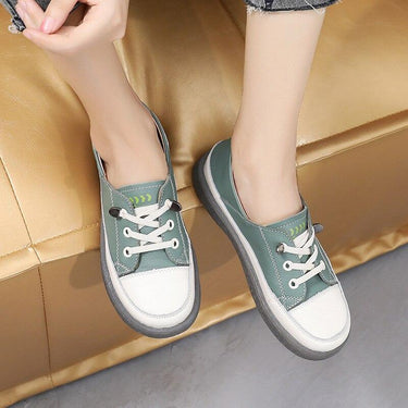 Spring Autumn Women's Natural Genuine Leather Flats Sports Sneakers Shoes  -  GeraldBlack.com