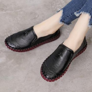 Spring Autumn Women's Soft Genuine Leather Comfortable Sewing Flats Loafers  -  GeraldBlack.com