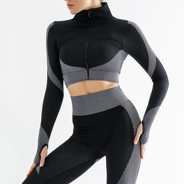 Spring Autumn Women's Solid Long Sleeves Breathable Fitness T-shirt Top - SolaceConnect.com