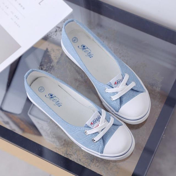 Spring Korean Light Canvas Slip-On Flat Shoes for Women & Students - SolaceConnect.com