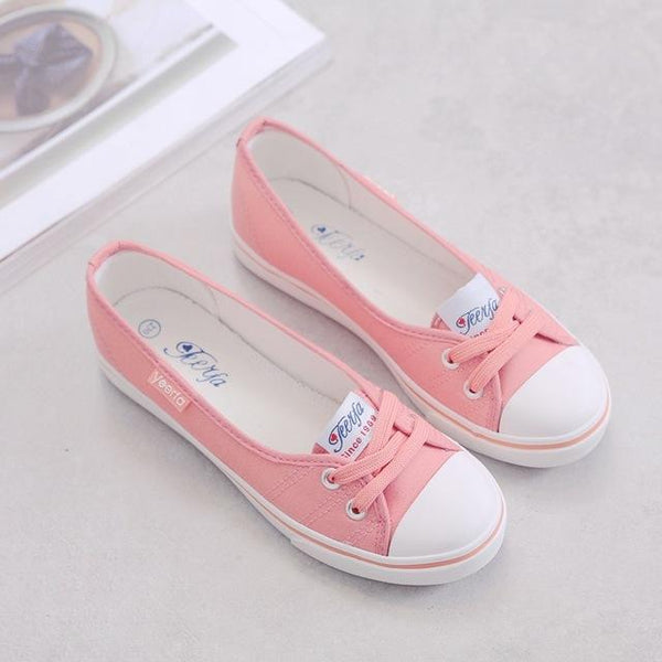 Spring Korean Light Canvas Slip-On Flat Shoes for Women & Students - SolaceConnect.com
