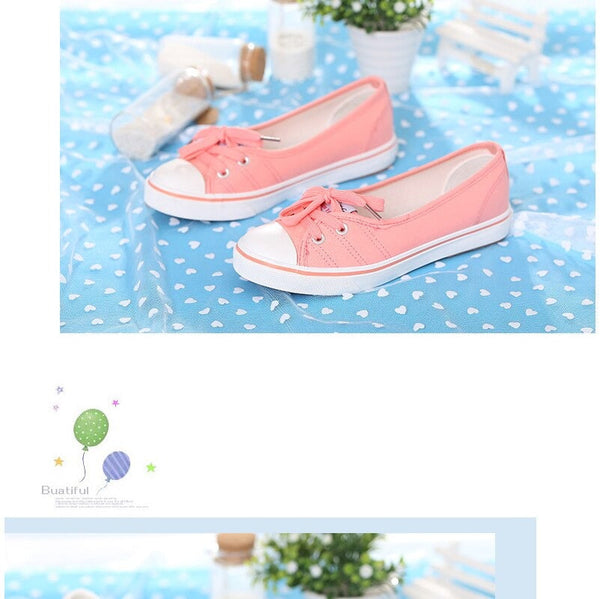 Spring Korean Light Canvas Slip-On Flat Shoes for Women & Students  -  GeraldBlack.com