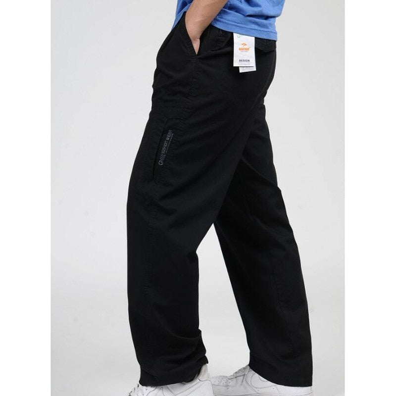 Spring Summer Plus Size Men Cargo Pants Cotton Loose Trousers Pants 3XL 4XL 5XL 6XL  -  GeraldBlack.com