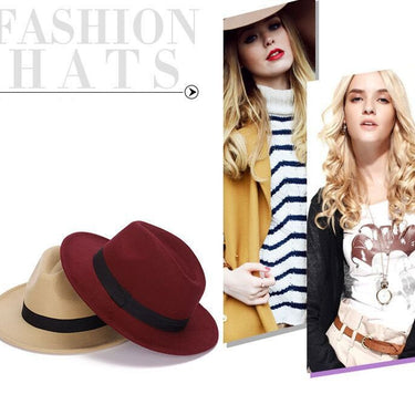 Spring Summer Pure Wool Felt Fedoras Hats Femme Cap for Women &amp; Men  -  GeraldBlack.com