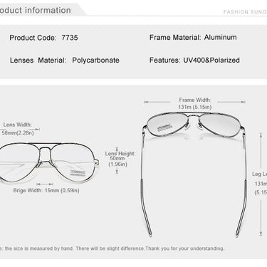 Square Men's Aluminum Polarized UV400 Anti-reflective Mirror Sunglasses - SolaceConnect.com