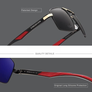 Square Style Men's Aluminum Red Frame Mirror Polarized Lens Sunglasses - SolaceConnect.com