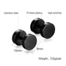 10MM Mens Women Black Circle Stud Earrings with Faceted CZ Steel Cheater Fake Ear 10MM Mens Women Black Circle Stud Earrings with Faceted CZ Steel Cheater Fake Ear