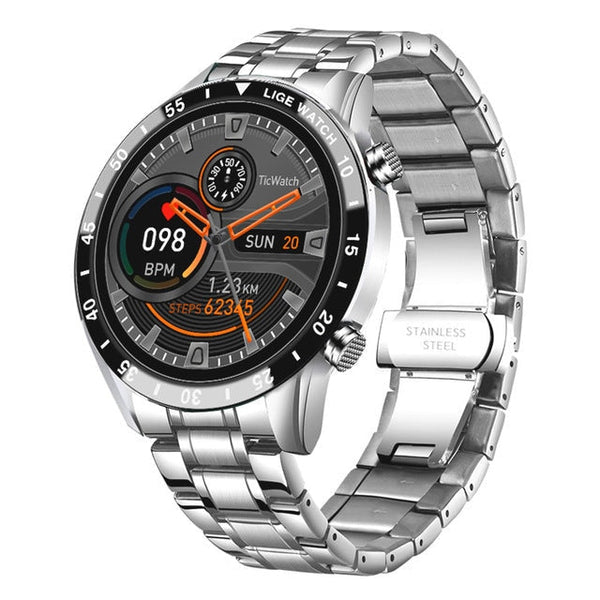 Stainless Steel Luminous Chronograph LED Display Smart Watch for Men  -  GeraldBlack.com