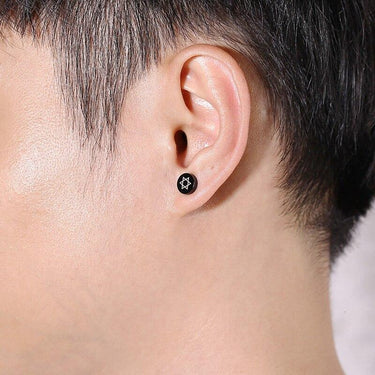 Stainless Steel Silver Tone Yin Yang Stud Earrings for Men Ideal for Gift  -  GeraldBlack.com