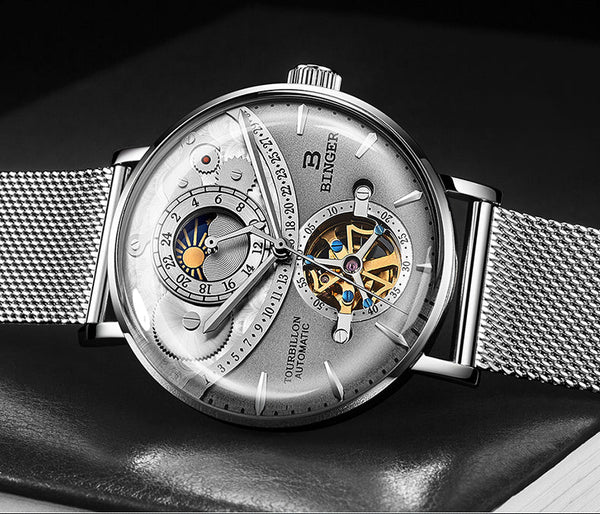 Stainless Steel Skeleton Mechanical Water Proof Automatic Watch for Men  -  GeraldBlack.com
