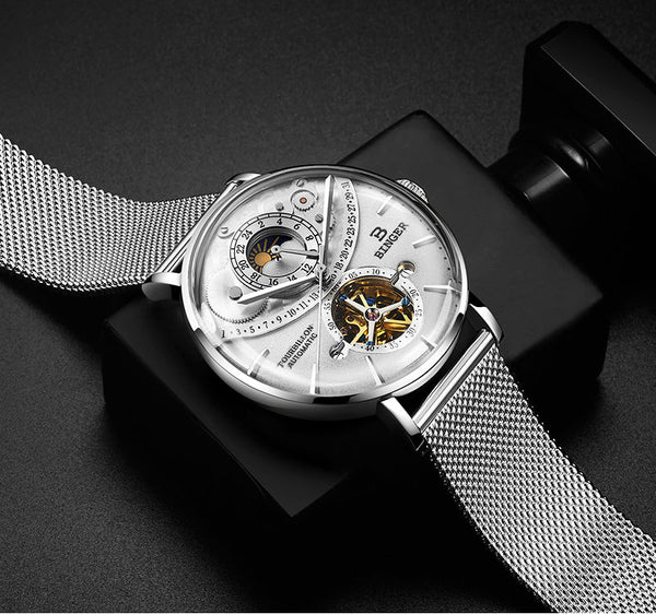 Stainless Steel Skeleton Mechanical Water Proof Automatic Watch for Men  -  GeraldBlack.com