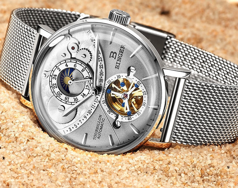 Stainless Steel Skeleton Mechanical Water Proof Automatic Watch for Me ...
