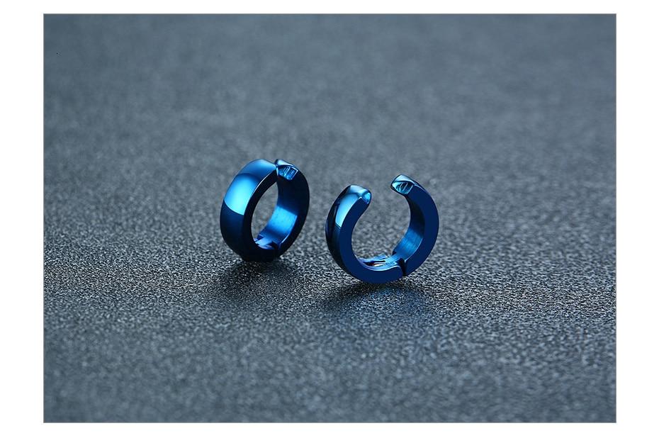Stainless Steel Unisex Huggie Hypoallergenic Hoop Earrings Ear Clip Jewelry - SolaceConnect.com