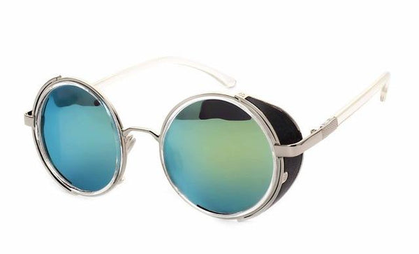 Steampunk Round Fashion Metal Designer Coated Unisex Sunglasses - SolaceConnect.com