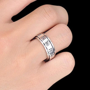 Sterling Silver Men's Punk Jewelry Six Words Mantra Spinner Signet Ring  -  GeraldBlack.com
