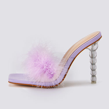 Strange Style Crystal Heel High-heeled Fur Stiletto Sandals Open Toe Fashionable Women's Mules  -  GeraldBlack.com