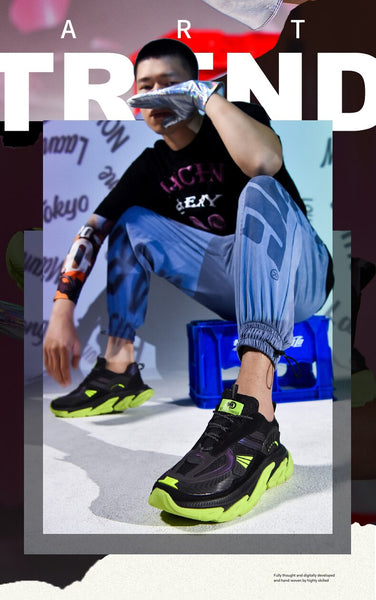 Street Style Men's Breathable Sweat-Absorbant Anti-Odor Casual Chunky Sneakers - SolaceConnect.com