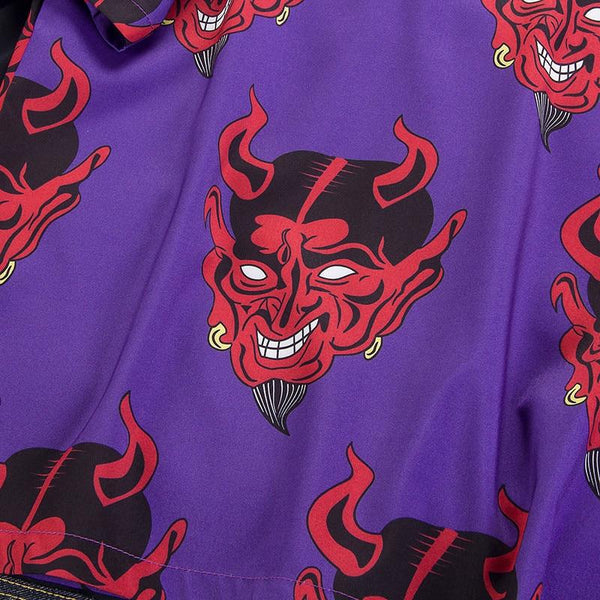 Streetwear Devil Print Short Sleeve Loose Fit Harajuku Men’s Shirts - SolaceConnect.com