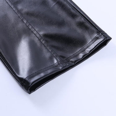 Streetwear Office Women's Faux Leather High Waist Pockets Straight-Leg Pants - SolaceConnect.com