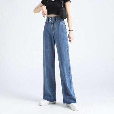Woman Jeans High Waist Clothes Wide Leg Denim Clothing Blue Streetwear Vintage Fashion Harajuku - SolaceConnect.com