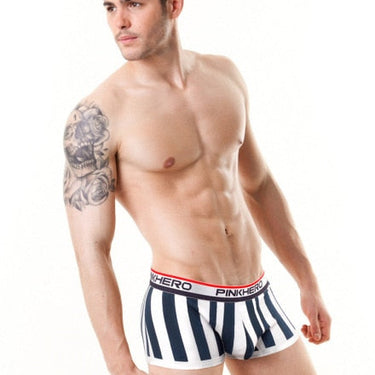 Striped Cotton Elastic Waistband Underwear Fashion Boxer Shorts for Men  -  GeraldBlack.com