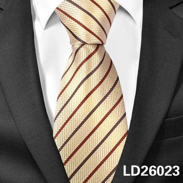 Striped Silk Jacquard Woven Classic Groom Neck Tie for Men - SolaceConnect.com