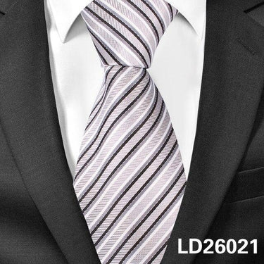Striped Silk Jacquard Woven Classic Groom Neck Tie for Men - SolaceConnect.com