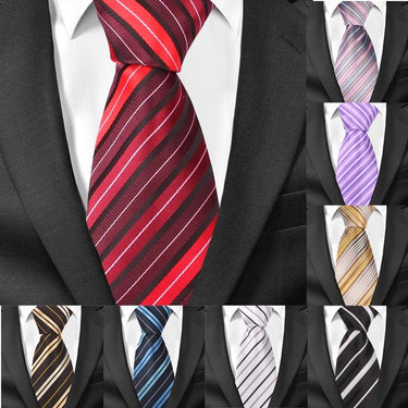 Striped Silk Jacquard Woven Classic Groom Neck Tie for Men  -  GeraldBlack.com