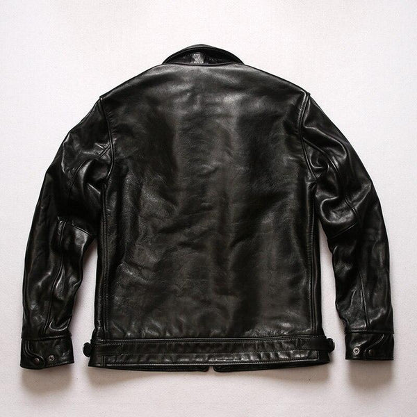 Stylish Casual Rock and Roll Genuine Horse Leather Jacket for Men - SolaceConnect.com