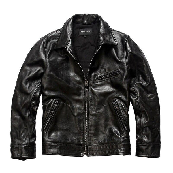Stylish Casual Rock and Roll Genuine Horse Leather Jacket for Men - SolaceConnect.com