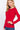 Stylish Fashion Women's Red Long Sleeves Henley Thermal Top Shirt - SolaceConnect.com