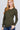 Stylish Fashion Women's True Olive Long Sleeves Henley Thermal Top - SolaceConnect.com