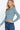 Stylish Women's Stone Blue Notched Collar Long Sleeves Zippered Sweater - SolaceConnect.com