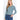 Stylish Women's Stone Blue Notched Collar Long Sleeves Zippered Sweater  -  GeraldBlack.com