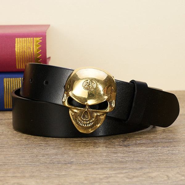 Suit 38mm inner diameter brass metal Skull Cowboy belt buckle for Gift Men Jeans belt buckle accessories  -  GeraldBlack.com