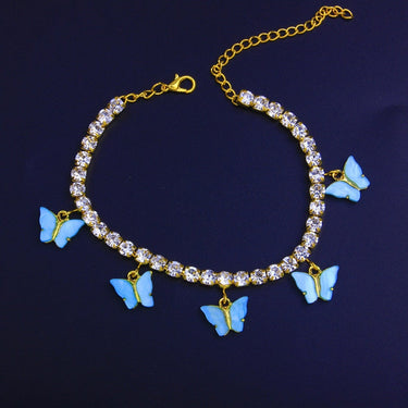 Summer Beach Party Geometric Pattern Bling Butterfly Anklet for Women  -  GeraldBlack.com