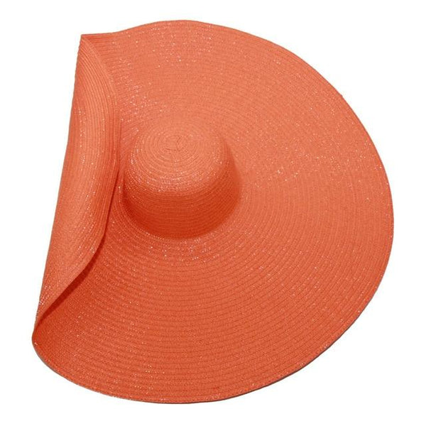 Summer Casual Female Solid Papyrus Folded Big Brim Oversized Beach Sun Hat - SolaceConnect.com