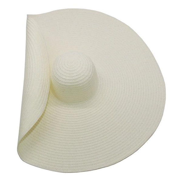 Summer Casual Female Solid Papyrus Folded Big Brim Oversized Beach Sun Hat - SolaceConnect.com
