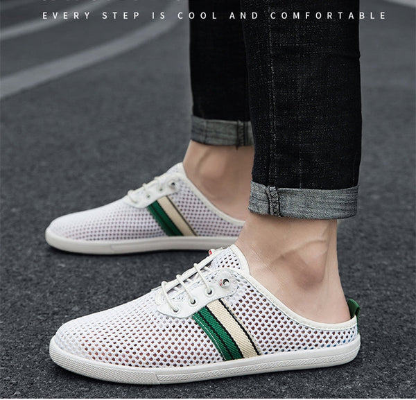 Summer Casual Men's Anti-skid Slip-on Breathable Half Slippers Mules Shoes  -  GeraldBlack.com