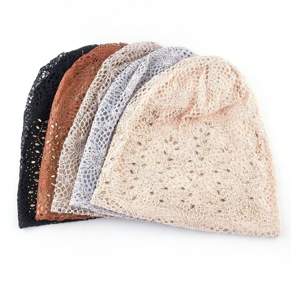 Summer Fashion Breathable Lace Flower Knitted Beanies for Men and Women  -  GeraldBlack.com