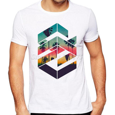 Summer Fashion Geometric Sunset Beach Design Cool Men's T-Shirt - SolaceConnect.com
