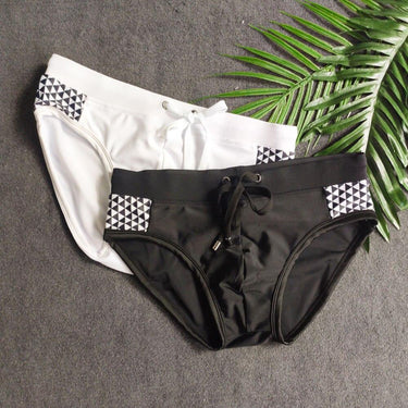 Summer Fashion Sexy Black and White Simple Triangle Bikini Swimwear for Men - SolaceConnect.com