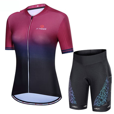 Summer Fashion Short Sleeve Cycling Skinsuit Jersey Sets for Women  -  GeraldBlack.com