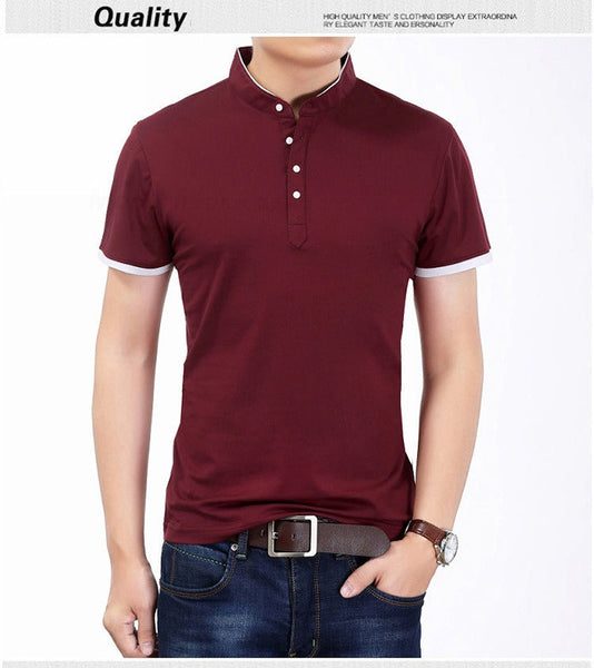 Summer Fashion Slim Fit Solid Color Short Sleeve Shirt for Men  -  GeraldBlack.com