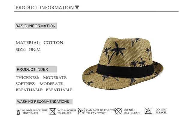 Summer Fashion Unisex Casual Panama Beach Style Straw Sun Hats  -  GeraldBlack.com