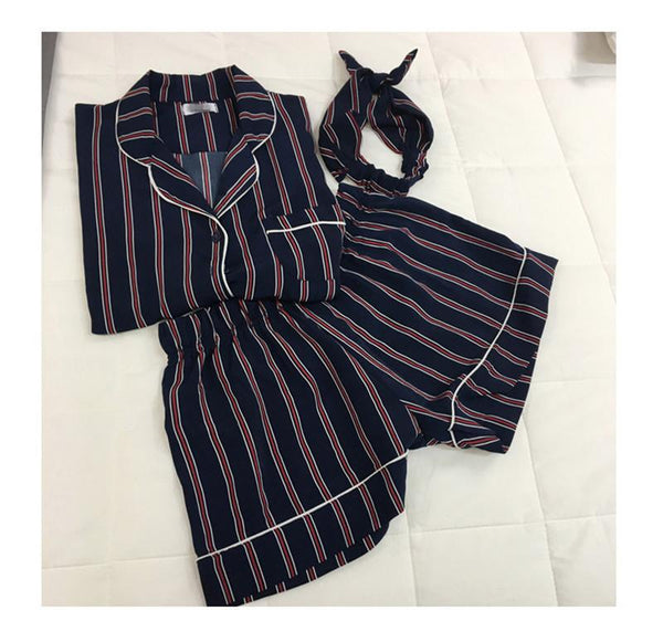 Summer Fashion Women's Turn-Down Collar 2 Two Piece Pajama Set - SolaceConnect.com